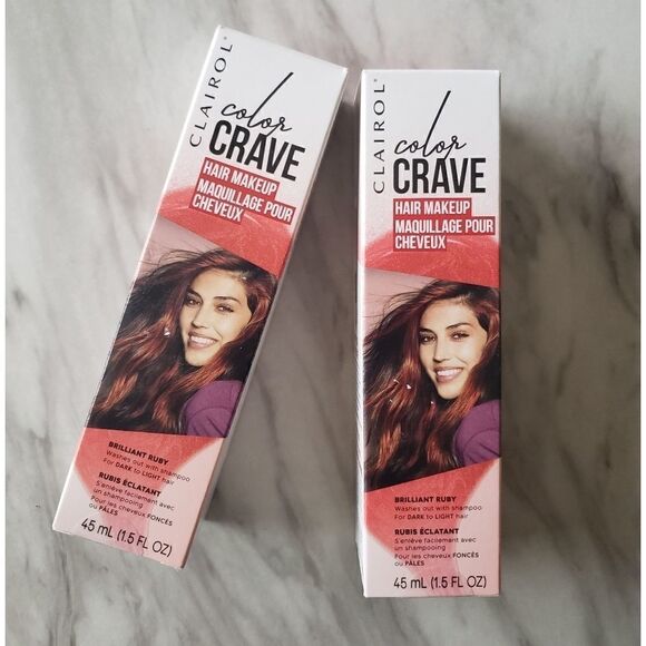 2X Clairol Color Crave Hair Makeup Brilliant Ruby Red NWT - Picture 3 of 4